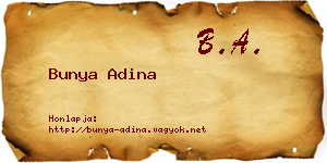 Bunya Adina névjegykártya
